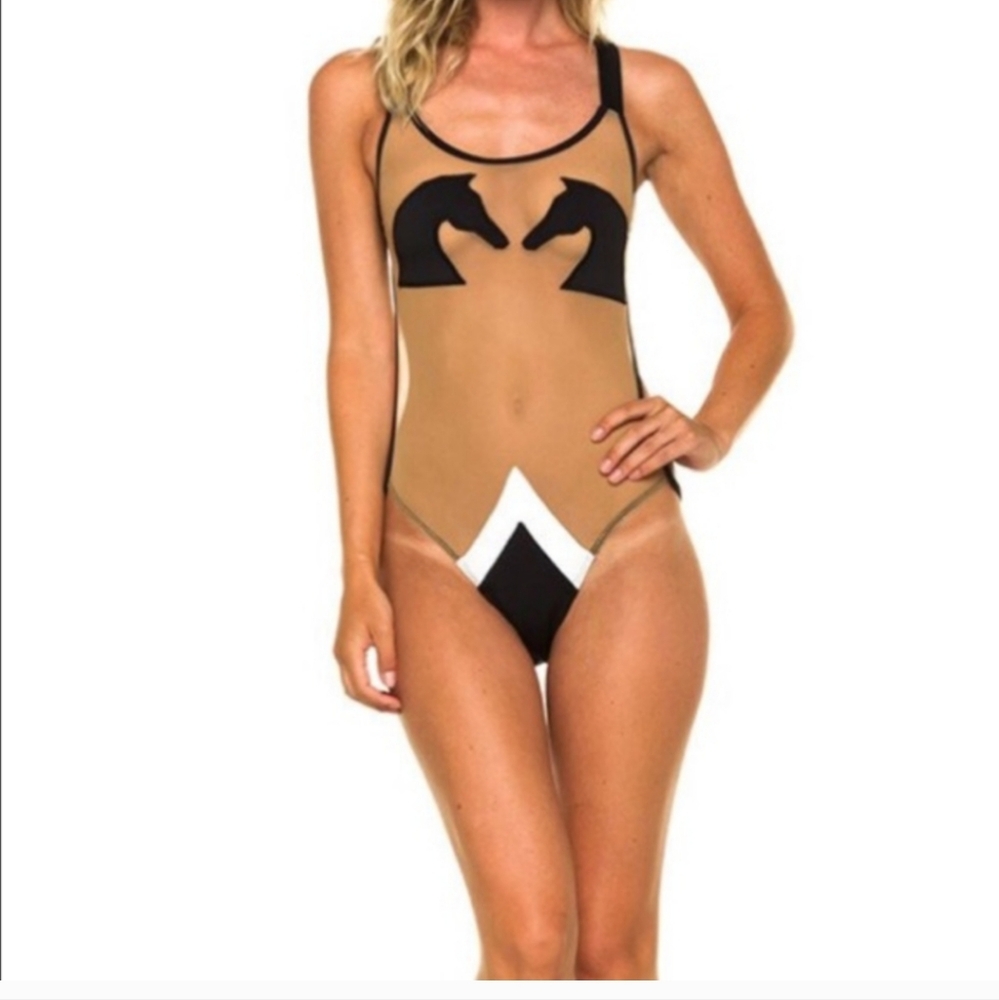 Pacific AND Driftwood Le CHEVALIER Swimsuit FESTIVAL WEAR New RaRe